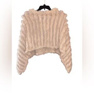 Coco+Carmen Beige angora cape/poncho.
